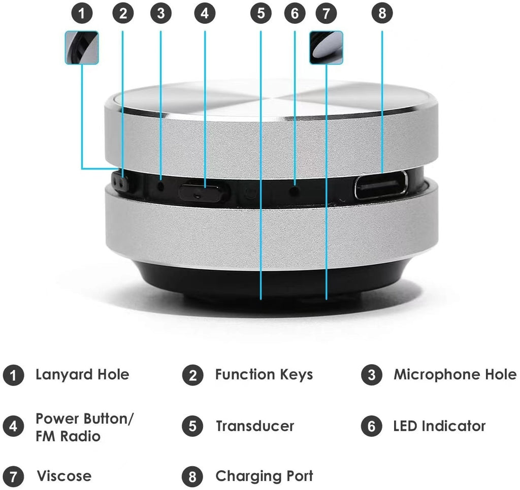 Wireless Bluetooth Speaker Magnetic Portable